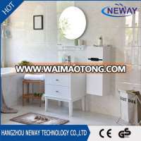 OAK wooden floor stand white modern led lighted bathroom cabinets