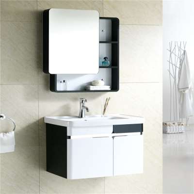 2019 new design wholesale single sink 800mm pvc bathroom cabinet