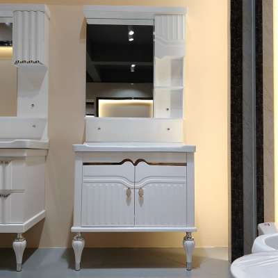 Asian style hot sale cheap pvc under sink cabinet vanity bathroom in Iraq