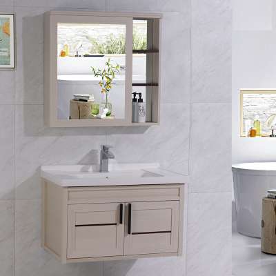 Hot sale hanging aluminum white bathroom sink cabinet for apartment